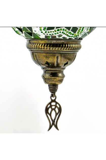 Mozaik Kuğu Boynu El Yapımı Lamba (Yeşil)