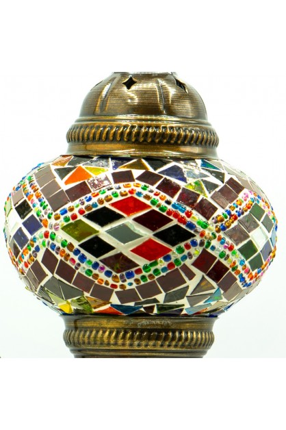 Mozaik Kuğu Boynu El Yapımı Lamba (Karışık Renkli)