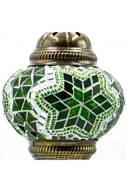 Mozaik Kuğu Boynu El Yapımı Lamba (Yeşil)
