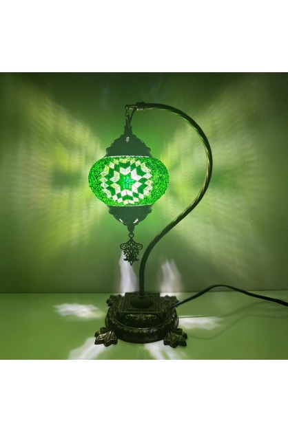 DIY Turkish Green Swan Neck Mosaic Table Lamp Kit (Green Vortex) DIY Turkish Green Swan Neck Mosaic Table Lamp Kit (Green Vortex)