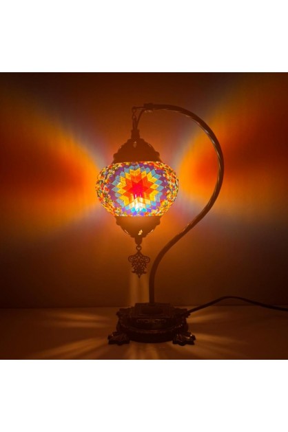 DIY Turkish Multicolor Swan Neck Mosaic Table Lamp Kit (Stained Starburst) DIY Turkish Multicolor Swan Neck Mosaic Table Lamp Kit (Stained Starburst)
