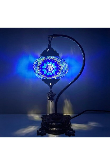 DIY Turkish Blue Swan Neck Mosaic Table Lamp Kit (Blue Frost) DIY Turkish Blue Swan Neck Mosaic Table Lamp Kit (Blue Frost)