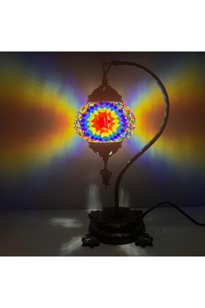 DIY Turkish Multicolor Swan Neck Mosaic Table Lamp Kit (Stained Starburst) DIY Turkish Multicolor Swan Neck Mosaic Table Lamp Kit (Stained Starburst)