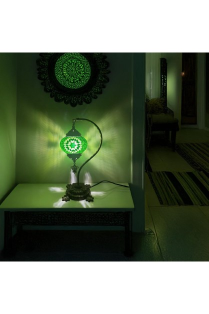 DIY Turkish Green Swan Neck Mosaic Table Lamp Kit (Green Vortex) DIY Turkish Green Swan Neck Mosaic Table Lamp Kit (Green Vortex)