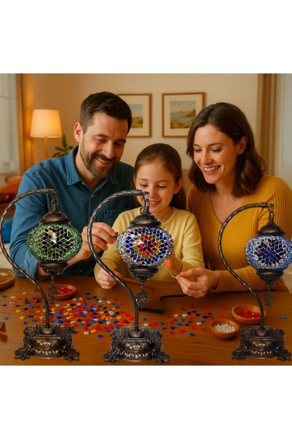 DIY Turkish Green Swan Neck Mosaic Table Lamp Kit (Green Vortex) DIY Turkish Green Swan Neck Mosaic Table Lamp Kit (Green Vortex)